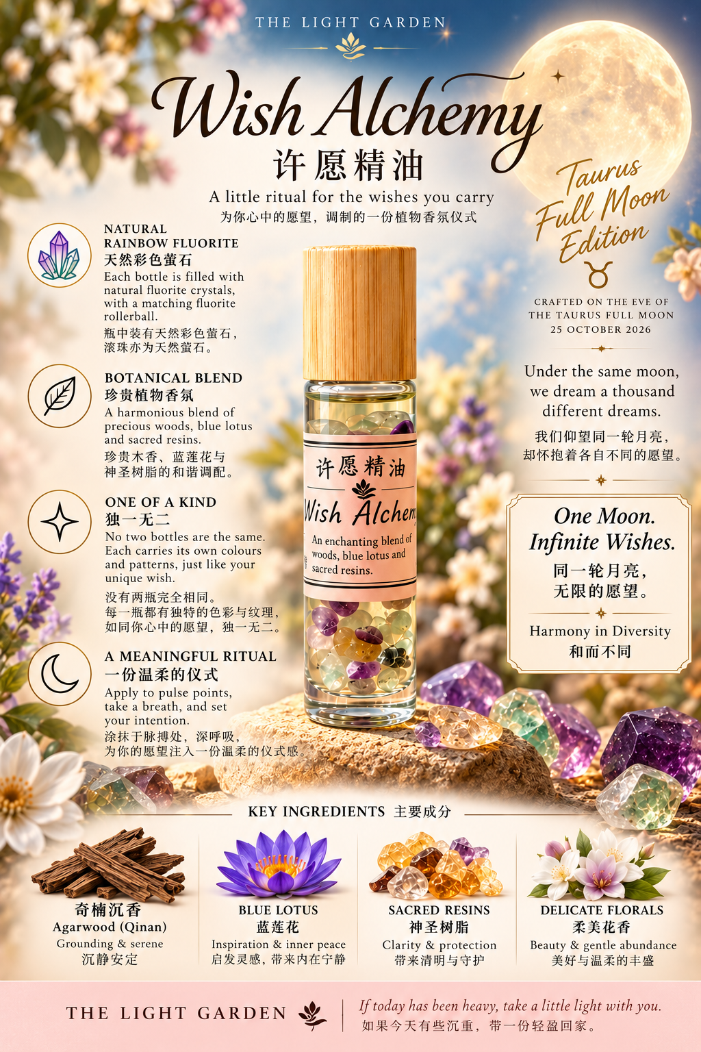 Taurus Full Moon Edition · Wish Alchemy —  The Enchanting Blend | 许愿精油