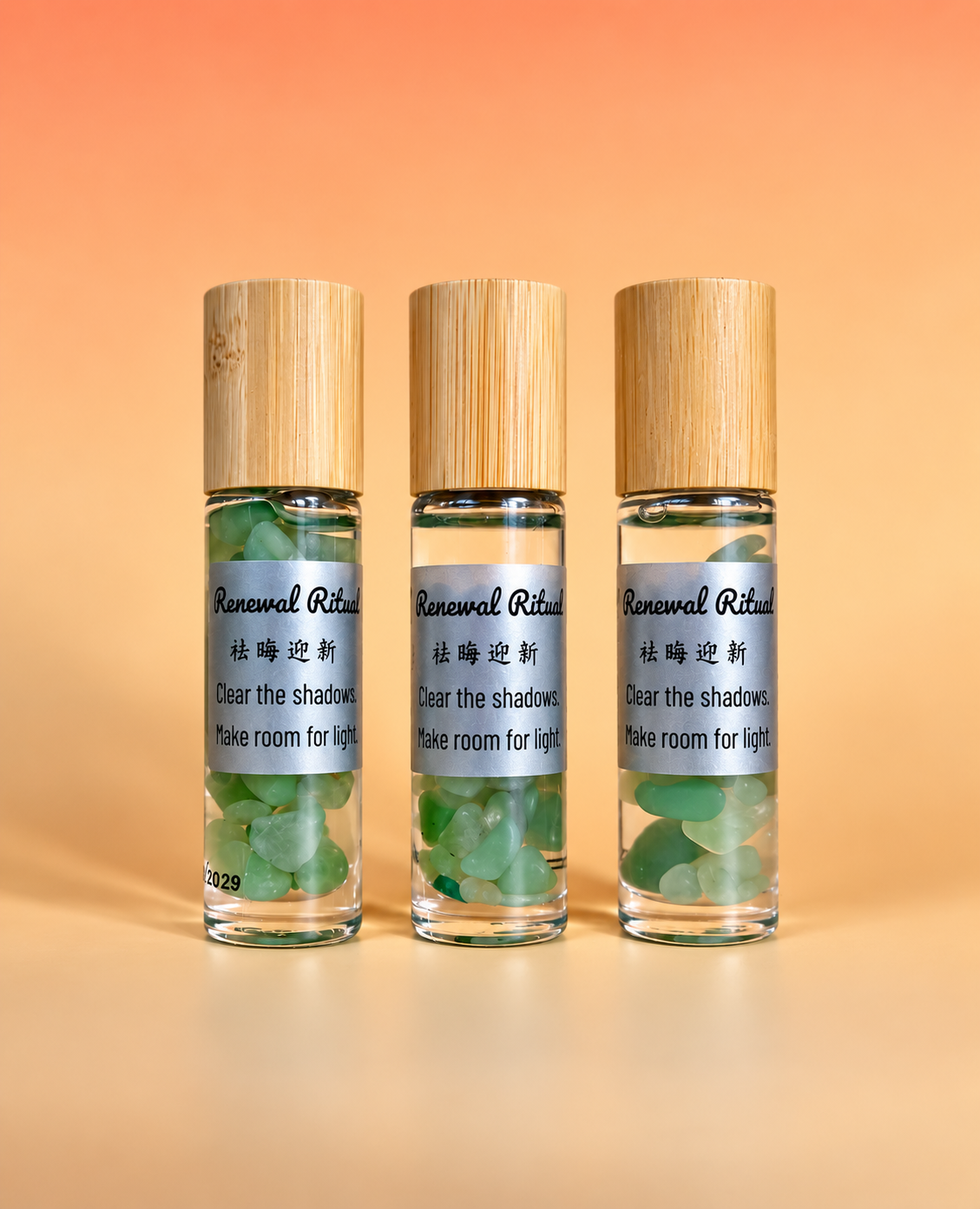 "Eliminating Bad Luck" Renewal Ritual Blend - Jade Infused Essential Oil Roller (per 10ml bottle)